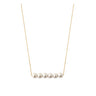 COLLIER CLAVERIN PEARL BAR OR JAUNE PERLES BLANCHES