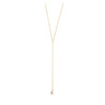 COLLIER CLAVERIN MINI LASSO PERLE BLANCHE OR JAUNE