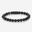 BRACELET REBEL & ROSE SKULL BLACK VELVET ALL-BLACK 8MM