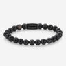 BRACELET REBEL & ROSE SKULL BLACK VELVET ALL-BLACK 8MM