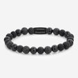 BRACELET REBEL & ROSE SKULL BLACK ROCKS ALL-BLACK 8MM