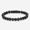 BRACELET REBEL & ROSE SKULL BLACK ROCKS ALL-BLACK 8MM