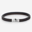 BRACELET REBEL & ROSE CUIR NOIR TRESSE
