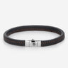 BRACELET REBEL & ROSE CUIR NOIR TRESSE
