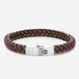 BRACELET REBEL & ROSE CUIR TRESSE CARRE MARRON