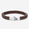 BRACELET REBEL & ROSE CUIR TRESSE CARRE MARRON