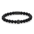 BRACELET REBEL & ROSE SKULL MAT ALL-BLACK 8MM