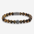 BRACELET REBEL & ROSE SKULL MIXED TIGER EYE 8MM