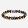 BRACELET REBEL & ROSE SKULL MIXED TIGER EYE 8MM