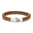 BRACELET REBEL & ROSE CUIR TRESSE CARRE COGNAC