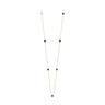 SAUTOIR CLAVERIN HOPE SEVEN OR JAUNE PERLE BLANCHE ET PERLES MALACHITES