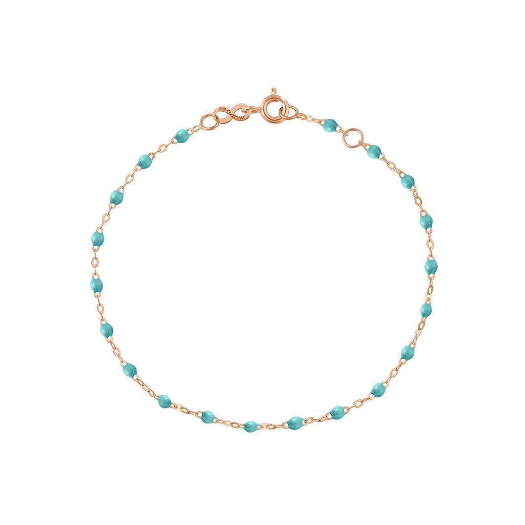 Bracelet Gigi Clozeau en Or Rose 17cm résine turquoise vert