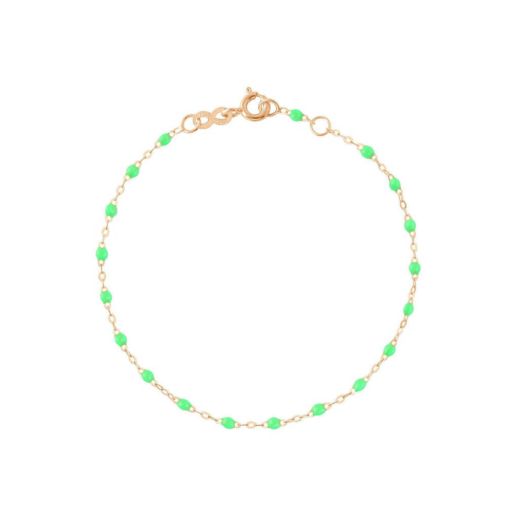 Bracelet Gigi Clozeau en Or Rose 17cm résine vert fluo