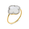 BAGUE VICTORIA NACRE BLANCHE + DIAMANTS OR JAUNE