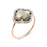 BAGUE VICTORIA QUARTZ FUME + DIAMANTS OR ROSE