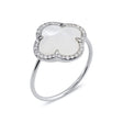BAGUE VICTORIA NACRE BLANCHE + DIAMANTS OR BLANC