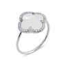 BAGUE VICTORIA NACRE BLANCHE + DIAMANTS OR BLANC