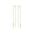 BOUCLES D'OREILLES CLAVERIN LONG ROSARY OR JAUNE PERLES BLANCHES