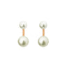 BOUCLES D'OREILLES CLAVERIN LE JONC OR JAUNE PERLES BLANCHES