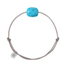 MORGANNE BELLO BRACELET CORDON TAUPE COUSSIN TURQUOISE