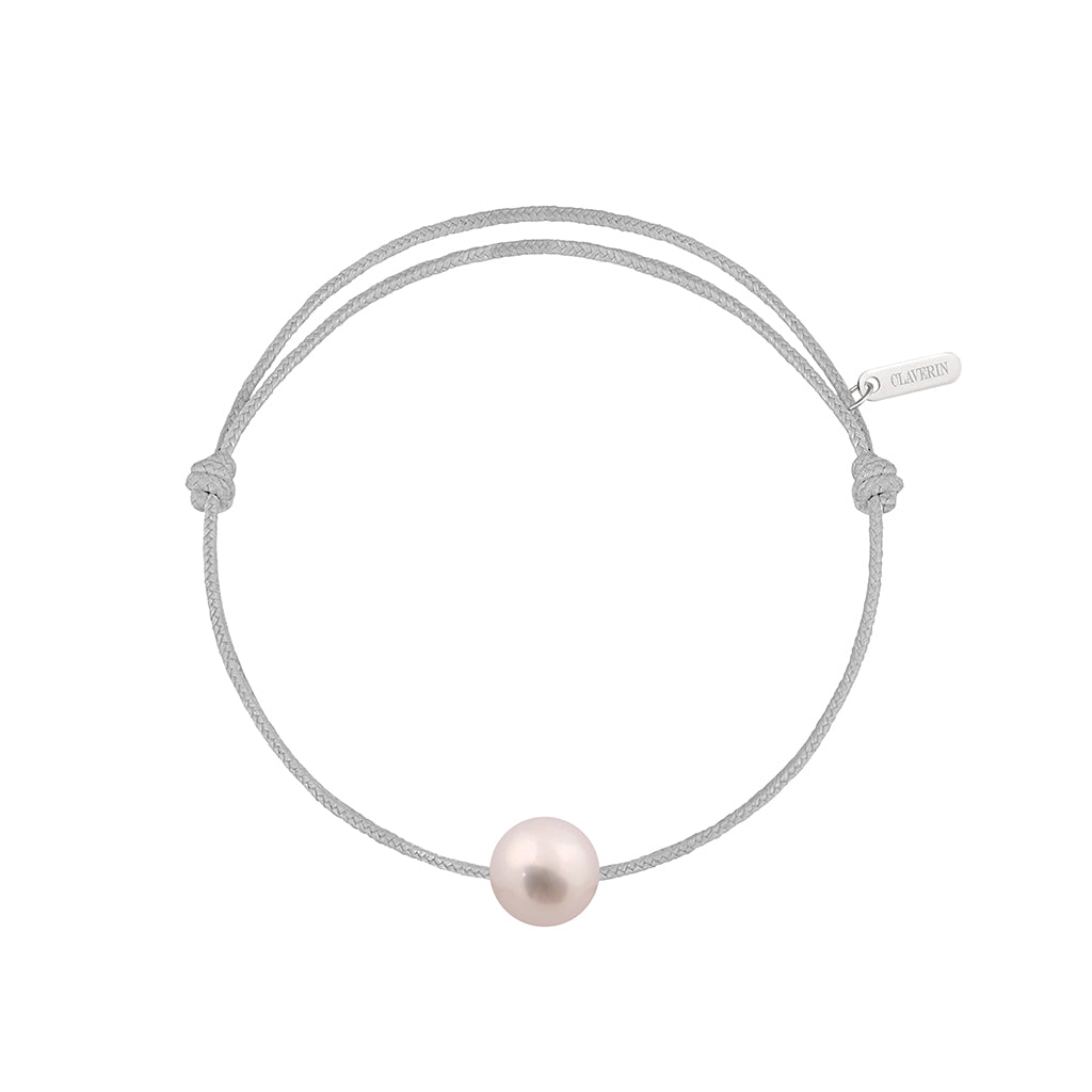 BRACELET CORDON SIMPLY PEARLY PERLE BLANCHE GRIS PERLE