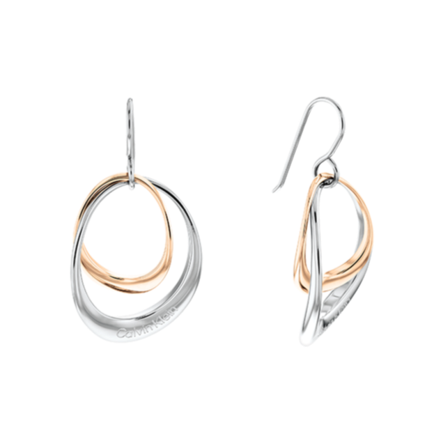 BOUCLES D'OREILLES CALVIN KLEIN SCULPTURAL WARPED