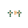 BOUCLES D'OREILLES GIGI CLOZEAU CROIX PERLEE OR ROSE DIAMANT