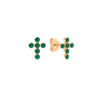 BOUCLES D'OREILLES GIGI CLOZEAU CROIX PERLEE OR ROSE