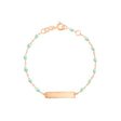 BRACELET BÉBÉ LITTLE GIGI OR ROSE PLAQUE RECTANGLE