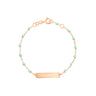 BRACELET BÉBÉ LITTLE GIGI OR ROSE PLAQUE RECTANGLE