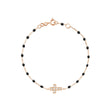 BRACELET GIGI CLOZEAU OR ROSE CROIX DIAMANTS