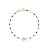 BRACELET GIGI CLOZEAU OR ROSE CROIX DIAMANTS