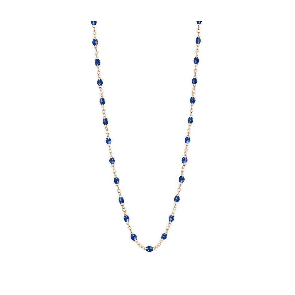 COLLIER GIGI CLOZEAU OR ROSE BLEU DE PRUSSE 50 CM