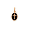 PENDENTIF GIGI CLOZEAU CROIX OR ROSE RESINE NOIRE