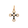 PENDENTIF GIGI CLOZEAU CROIX DENTELLE PERLEE RESINE OR ROSE DIAMANT