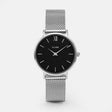 MONTRE CLUSE MINUIT MESH SILVER/BLACK