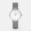 MONTRE CLUSE MINUIT MESH SILVER/WHITE