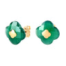 MORGANNE BELLO BOUCLES D'OREILLES OR JAUNE AGATE VERTE